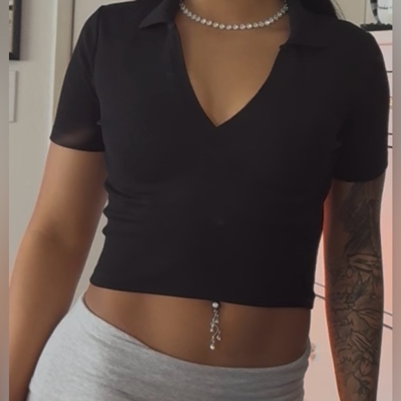 Cropped collar shirt - Picture 2 of 3